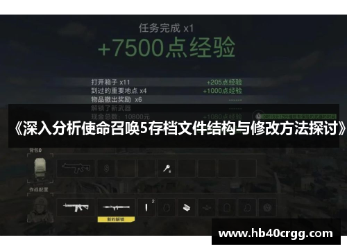 《深入分析使命召唤5存档文件结构与修改方法探讨》